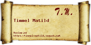 Timmel Matild névjegykártya